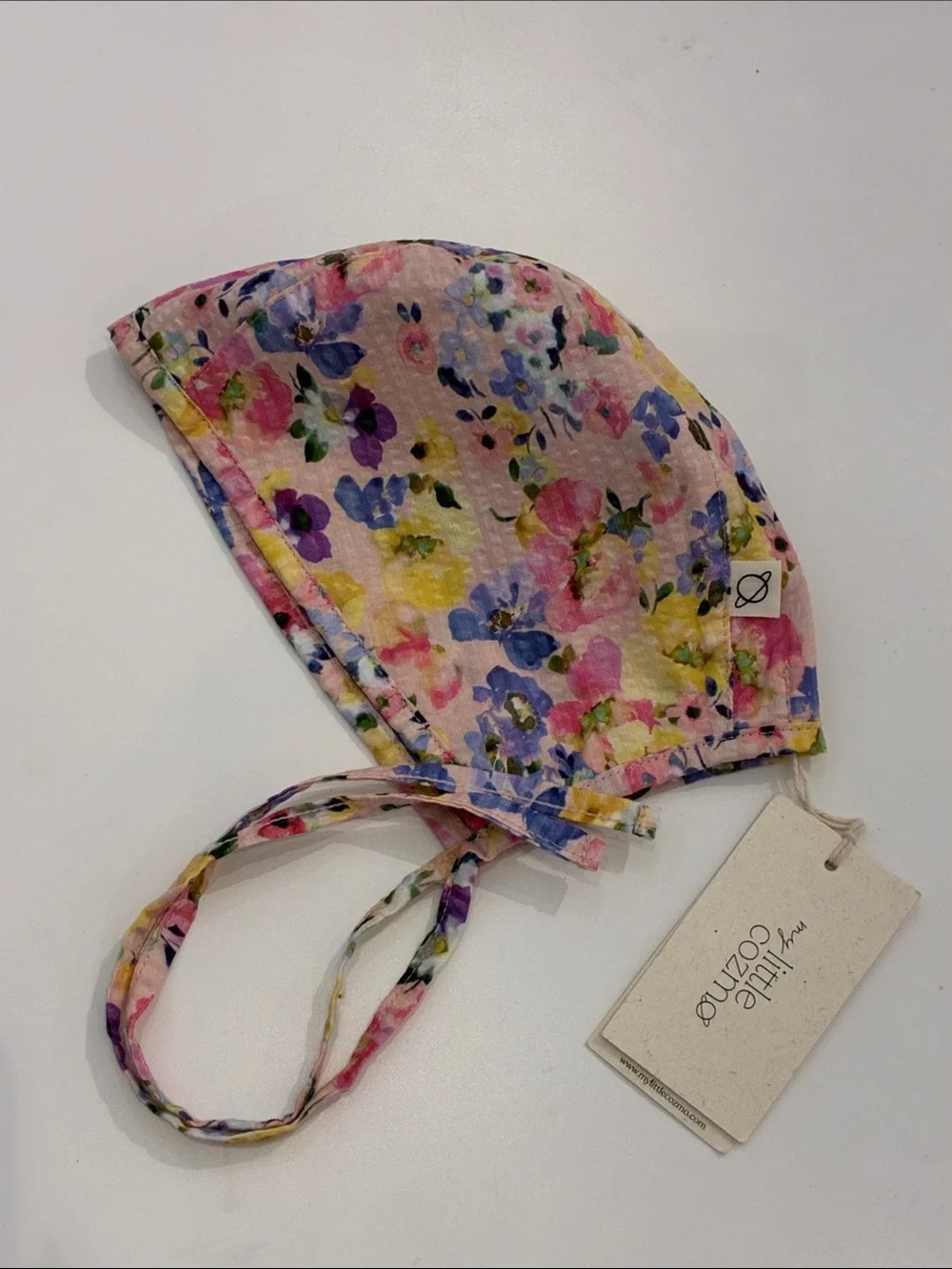 Floral Cotton Bonnet for Kids - Pink Multi